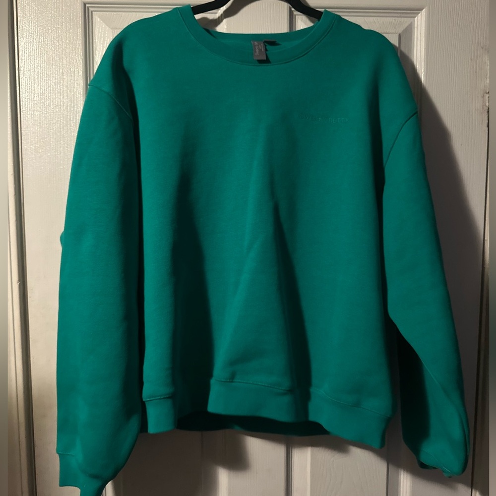 NWOT! SWEATY BETTY! Emerald Green Crew Neck Sweatshirt! Sz L!